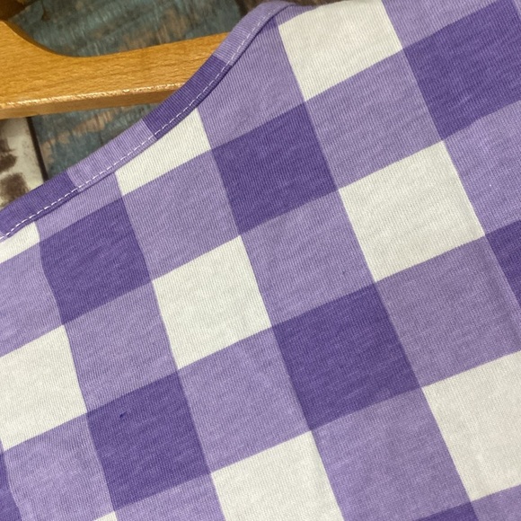 Sara Morgan medium purple checkered button down shirt - Picture 12 of 15